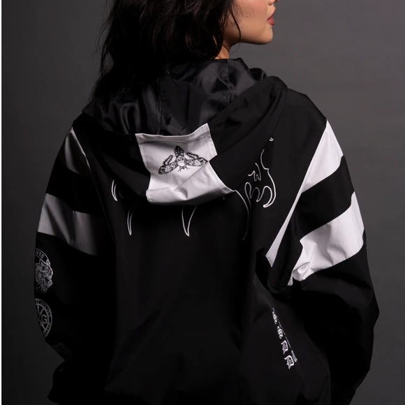 HESH BROLIC UNISEX TRACK JACKET IN BLACK/WHITE - Picture 8 of 12